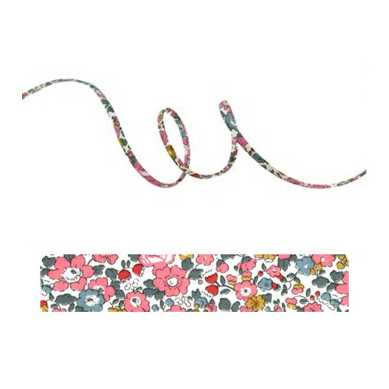 Cordon tissu liberty Betsy Ann-pivoines X 20cm