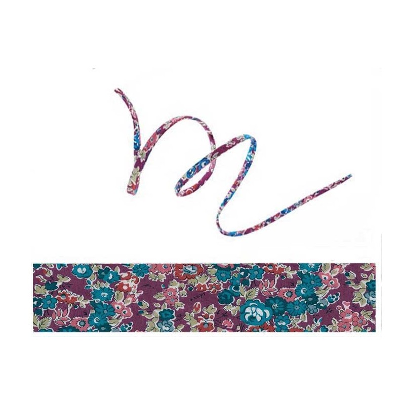 Cordon tissu liberty Tatum-Plum X 20cm