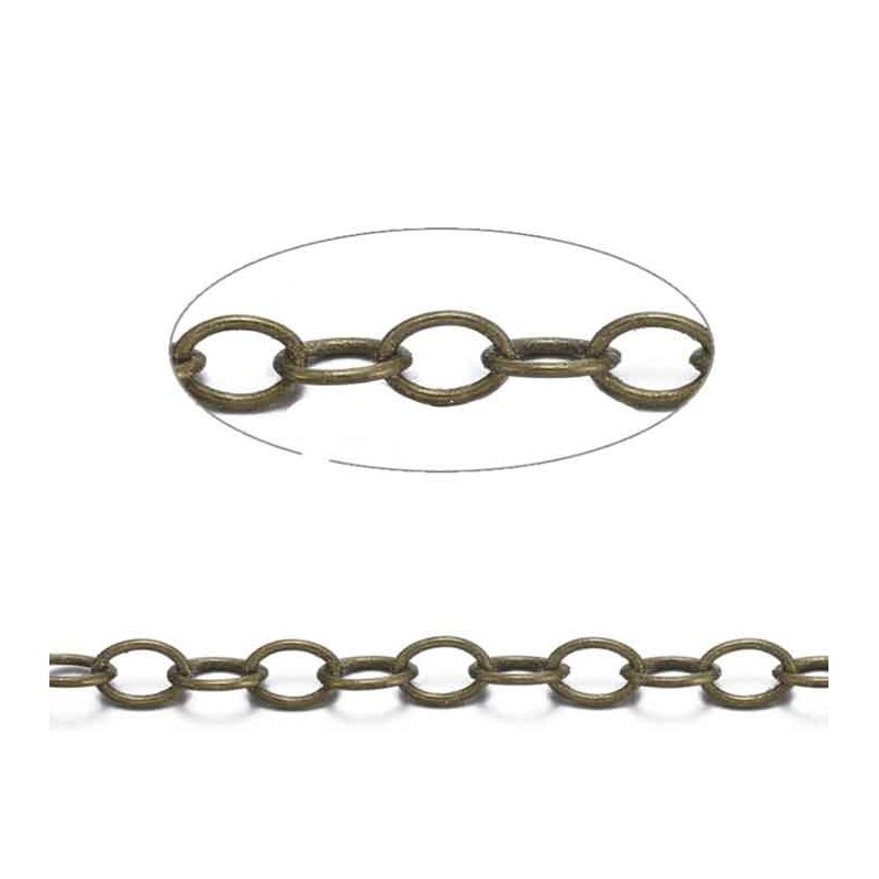 Chaîne maille forçat 3 x4mm Bronze X 1Mètre