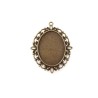 Médaillon décoré pour cabochon 40x30 bronze x1