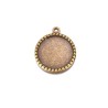 Médaillon perlé pour cabochon 25mm bronze x1
