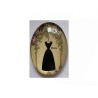 Cabochon la robe noire en verre 40x30mm x1