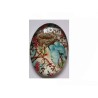 Cabochon nid fleuri en verre 40x30mm x1