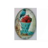 Cabochon le goûter en verre 40x30mm x1