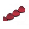 Perle coeur 20x20mm velouré rouge x1