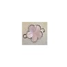 Intercalaire fleur 16x12mm rose et argenté x1