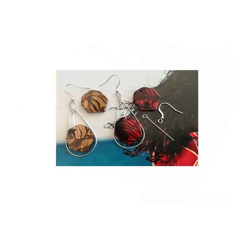 Supports boucles d'oreilles gouttes 48x23 acier inox x2