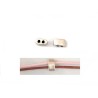 Passant 2 trous 10x5mm pour cuir 2mm argenté X1