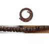 Perles heishi coco rondelles 5mm brun x 1 rang