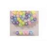 Perles rondes lettres alphabet 7mm mix pastel-blanc x160