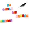 Mélange perles alphabet 6x6mm multicolore 10g