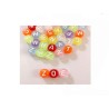 Perles rondes lettres alphabet 7mm mix acidulé-blanc x160