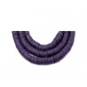 Rondelle Heishi 6x1mm pâte polymère violet foncé x46cm