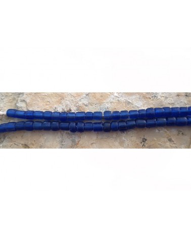 Perles heishi en verre recyclé 5mm bleu outremer