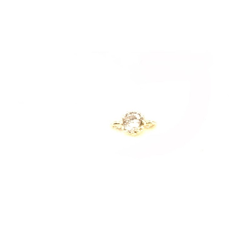 Intercalaire à cristal 11x3mm doré-blanc x1