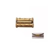 Tube double 27x15mm trou 5mm en bronze X1