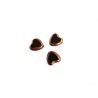 Coeur en verre 14mm noir et bronze x1