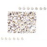 Perles rondes lettres alphabet 7mm mix blanc-doré x160