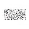 Perles rondes lettres alphabet 7mm mix blanc-noir x160