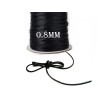 Cordon ciré tressé noir 0.8mm X 3 Mètres