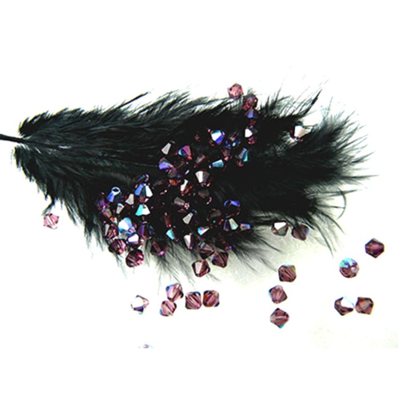 Toupie en cristal de Bohême 4mm VIOLET - Dark Amethyst AB x 25