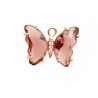 Pendentif papillon verre et zircons 15x20mm-doré-sienne x1