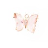 Pendentif papillon verre et zircons 15x20mm-doré-rose x1