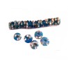 Rondelles Krobo artisanales en verre recyclé 10mm bleu translucide