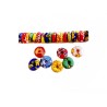 Rondelles Krobo artisanales en verre recyclé 10mm multicolores