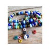 Rondelles Krobo artisanales en verre recyclé 7-8mm multi mix x10