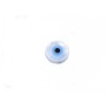 Perle oeil en nacre 10mm blanc bleu x1
