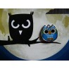 Breloque, charm, Hibou bleu x1
