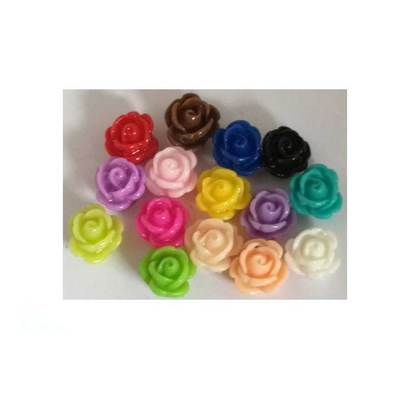 Rose percée 9mm résine jaune x1