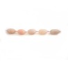 Perle ovale en quartz rose mat 28x18mm X 1