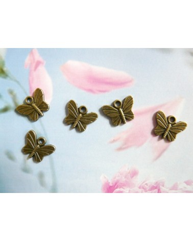Breloque petit papillon  bronze15 x 11.5mm x1