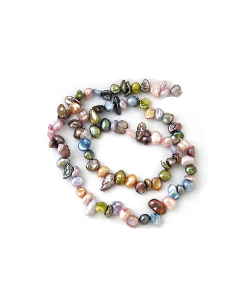 Perles d'eau douce KESHI 5-9mm  multicolores X 1 rang