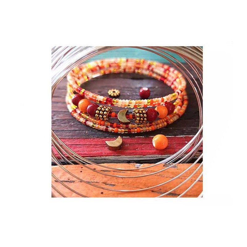 Fil mémoire pour bracelet 60mm acier inox X 5 tours