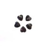 coeur facetté 14mm verre millefiori noir x1
