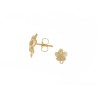 Clous d'oreilles fleur 12x10mm doré or fin-Anneau fermé X2