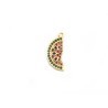 Breloque tranche de pastèque à zircons 17x8mm placage or 18k x1