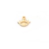 Breloque oeil porte bonheur 9x8mm acier inox doré x1