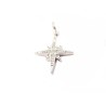 Breloque étoile du nord -zircons AAA-16x14mm-plaqué or blanc x1