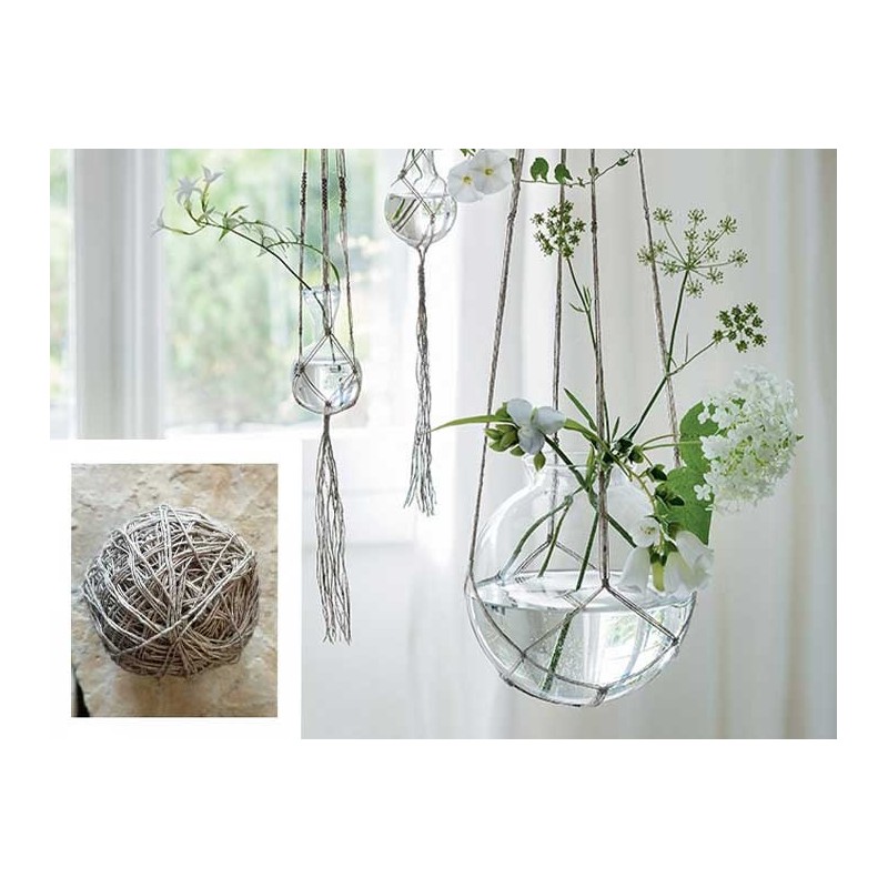 Pelote fil d'ortie naturel pour tissage, tressage, bijoux x 1