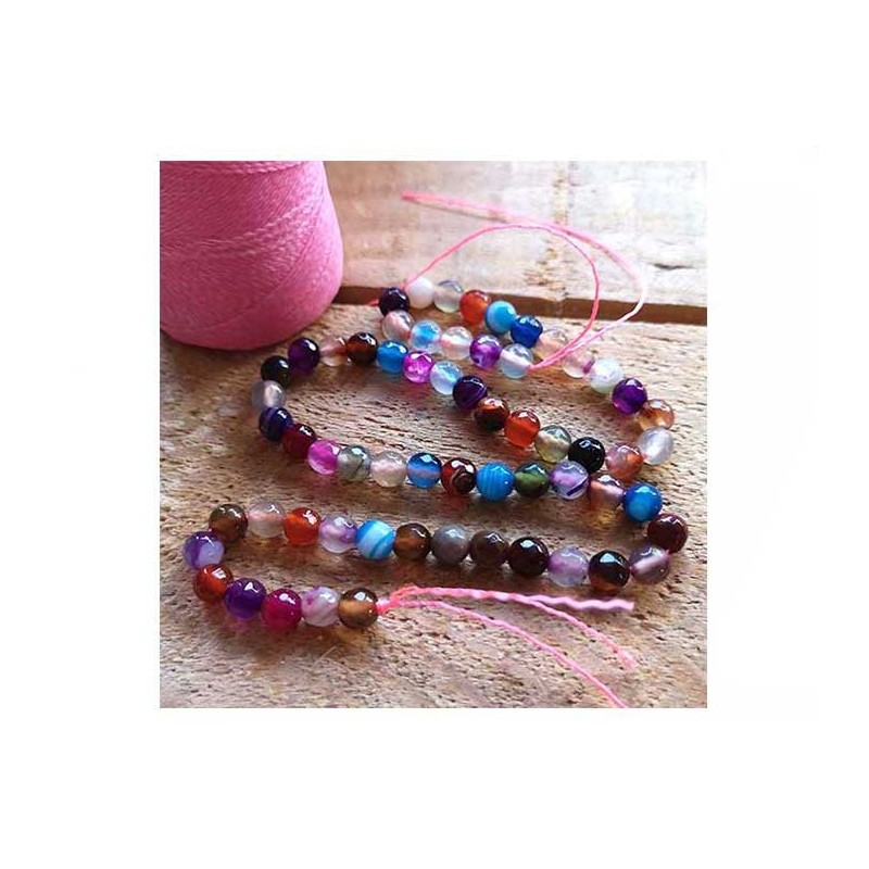 Agates 6mm à facettes teintées multicolores x15
