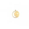 Breloque lune et étoiles 15mm inox doré 18K x1