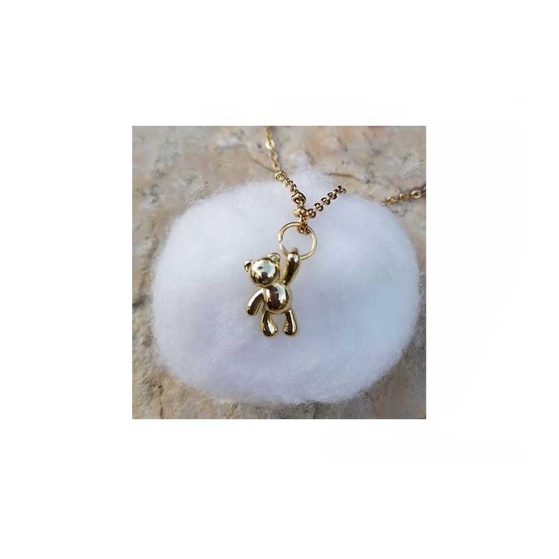 Breloque ourson 14x8mm doré 16K X1
