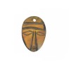 Pendentif ethnique en corne masque gravé 48.5x34mm x1