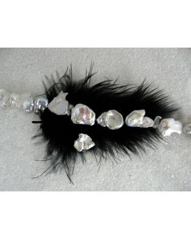 Perles de nacre baroque Keishi Blanc 12-25mm x 3 perles