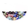 Perles en verre millefiori 6mm Multicolore X 15