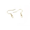 Crochet d'oreilles 20mm acier inox 304 doré 18k X 2